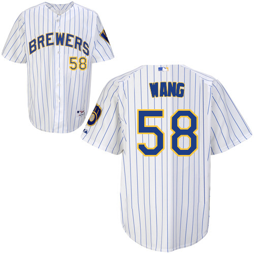 Wei-Chung Wang #58 MLB Jersey-Milwaukee Brewers Men's Authentic Alternate Home White Baseball Jersey